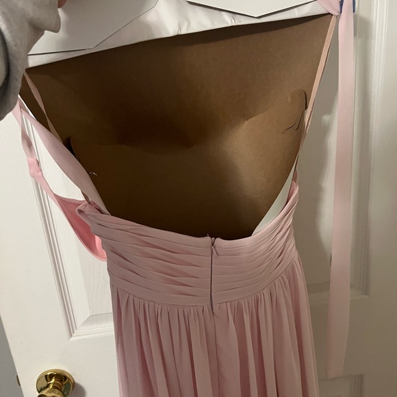 Fame and partners halter cutout front slit pink prom dress!!! - Picture 4 of 7